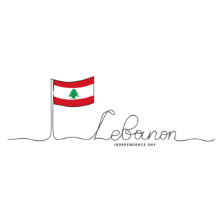 Lebanon Drawn Lettering Sticker