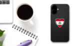  Lebanon Flag Pixel Sticker on a Phone (New) example