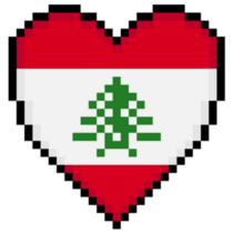  Lebanon Flag Pixel Sticker