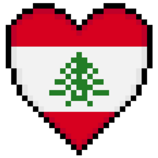  Lebanon Flag Pixel Sticker