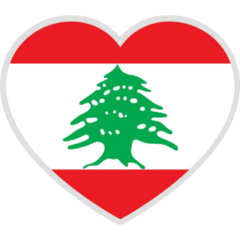 Lebanon Heart Flag Sticker