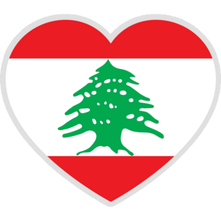 Lebanon Heart Flag Sticker