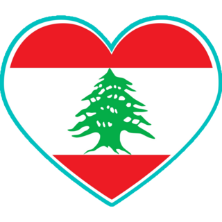 Lebanon Heart On Blue Sticker