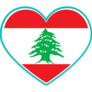 Lebanon Heart On Blue Sticker