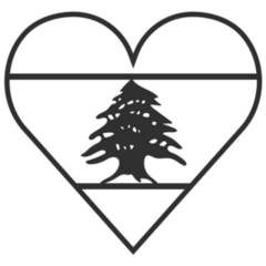 Lebanon Heart Outline Sticker