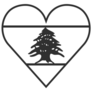 Lebanon Heart Outline Sticker
