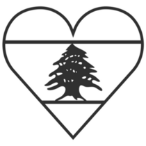 Lebanon Heart Outline Sticker