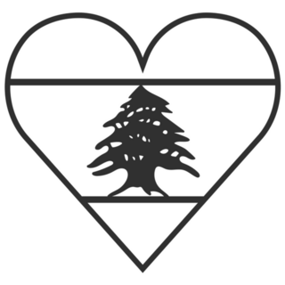 Lebanon Heart Outline Sticker