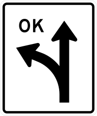 Left And Straight Turns Okay Sticker