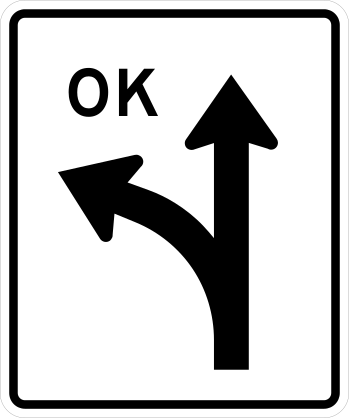 Left And Straight Turns Okay Sticker
