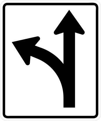 Left And Straight Turns Sticker