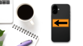 Left Arrow Sticker on a Phone (New) example