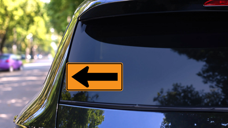 Left Arrow Sticker on a Rear Car Window (New) example