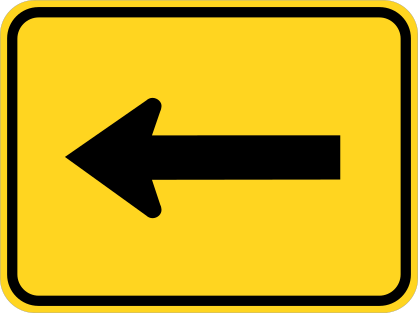Left Arrow Warning Sticker