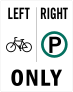 Left Bikes Right Cars Parking Only Sticker