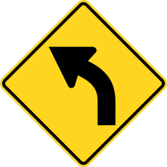 Left Curve Warning Sticker