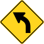 Left Curve Warning Sticker