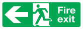 Left Fire Exit Sign Sticker