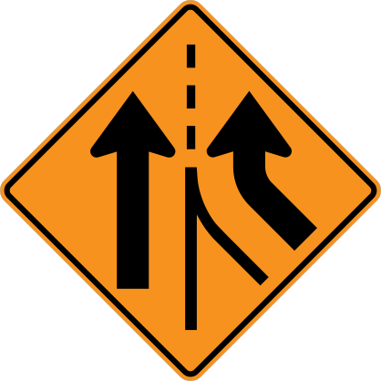 Left Lane Joining Into A Double Lane Sticker