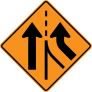 Left Lane Joining Into A Double Lane Sticker