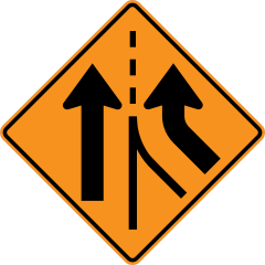 Left Lane Joining Into A Double Lane Sticker