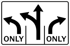 Left Only, Straight And Left, Right Only Sticker