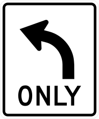 Left Turn Only Sticker