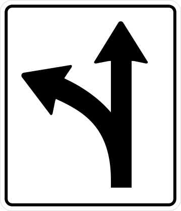 Left Turn Or Straight Sticker