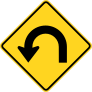 Left U-Turn Curve Sticker