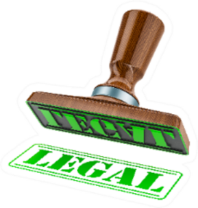 Legal Stamp. Wooden Stamper Sticker