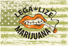 Legalize Marijuana Green Flag With Joint Sticker