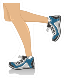Legs Of A Woman Wearing Running Shoes Marathon Sticker