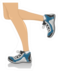 Legs Of A Woman Wearing Running Shoes Marathon Sticker