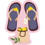 Lemon Flip Flops On Pink Sticker