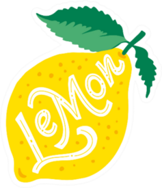 Lemon Lettering Sticker