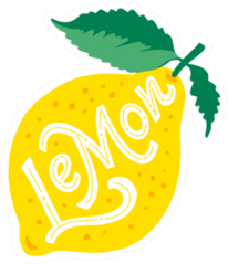 Lemon Lettering Sticker
