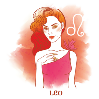 Leo Astrological Red Haired Girl Sticker