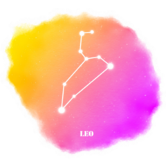 Leo Bright Pink & Orange Watercolor Sticker