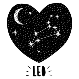 Leo Constellation Black Heart Sticker
