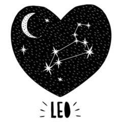 Leo Constellation Black Heart Sticker