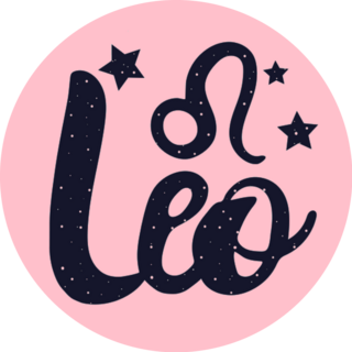 Leo Glitter Star Zodiac Lettering Sticker