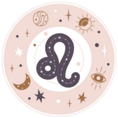 Leo Horoscope Sign Pink Elements Sticker