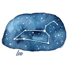 Leo In The Shape Of Star Constellation Watercolor Sticker