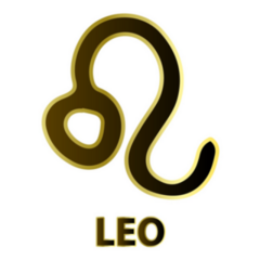 Leo Lettering Gold Border Sticker