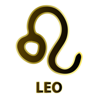 Leo Lettering Gold Border Sticker