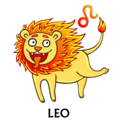 Leo Lion On Fire Illustration Sticker 