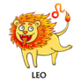 Leo Lion On Fire Illustration Sticker 