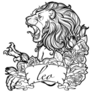 Leo Lion With Decorative Frame Of Roses Sticker