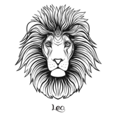 Leo, Lion Zodiac Sign Sketch Sticker