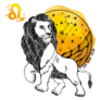 Leo Lion Zodiac Sign Watercolor Splash Sticker